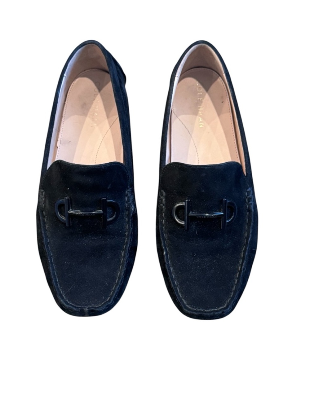 Cole Haan Black Suede Loafers with Tassel Detail